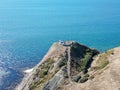 Aerial view of Cape Emine, a headland located at the Bulgarian Black Sea Coast, Bulgaria. Royalty Free Stock Photo