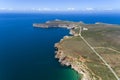 Aerial view of the Cape Saint Vincent & x28;Cabo de Sao Vincente& x29;, in Sagres Royalty Free Stock Photo