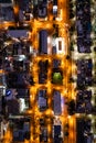 Aerial view of Cape Town city centre at night in Western Cape, South Africa Royalty Free Stock Photo