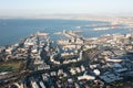 Aerial view of Cape Town harbour and waterfront area Royalty Free Stock Photo