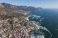 Aerial view of Cape town South Africa from a helicopter. Panorama birds eye view Royalty Free Stock Photo