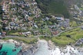 Aerial view of Cape town South Africa from a helicopter. Panorama Cape Town South Africa from birds eye view on a sunny Royalty Free Stock Photo