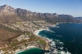 Aerial view of Cape town South Africa from a helicopter. Panorama birds eye view Royalty Free Stock Photo