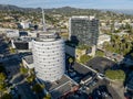 Aerial View Of The Capitol Records Building In Los Angeles, California