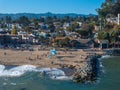 Aerial view of the Capitola beach town in California. Royalty Free Stock Photo