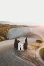 Aerial view of Cappella della Madonna di Vitaleta