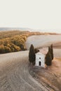 Aerial view of Cappella della Madonna di Vitaleta