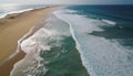 Aerial view captures the beauty of the coastline and surf generated by AI Royalty Free Stock Photo