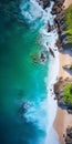 Aerial View Of Beautiful Beach Headland: Award-winning Photography Wallpaper In 8k Hdr