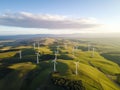 Awe-inspiring Aerial View of Wind Turbines Royalty Free Stock Photo