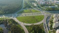 Aerial view of a car interchange Royalty Free Stock Photo
