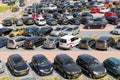 Aerial view car park Isala Hospital in Zwolle, The Netherlands Royalty Free Stock Photo