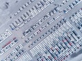 Aerial view car park at sea port or manufacture waiting for sale or export to worldwide Royalty Free Stock Photo