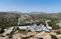 Aerial view on a car parking near Vai beach at eastern part of Crete island, Greece Royalty Free Stock Photo