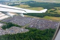 Aerial View of Car Parking taken from Flying Airplane