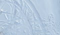 Aerial view of car tire tracks on the fresh snow in the parking lot Royalty Free Stock Photo