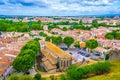 Aerial view of Carcassonne with church of Saint Gimer