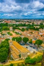 Aerial view of Carcassonne with church of Saint Gimer