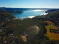 Aerial view of Careel Bay and Ku-ring-gai National Park Royalty Free Stock Photo