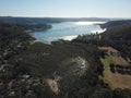 Aerial view of Careel Bay and Ku-ring-gai National Park Royalty Free Stock Photo