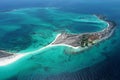Aerial view of Carenero, a fantastic caribbean beach Royalty Free Stock Photo