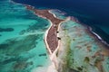 Aerial view of Carenero, a fantastic caribbean beach Royalty Free Stock Photo