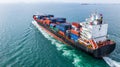 Aerial view cargo container ship sailing, container cargo ship i Royalty Free Stock Photo