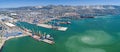 Aerial view of the cargo port, Novorossiysk, Russia Royalty Free Stock Photo