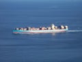 Aerial view of a cargo ship with containers Royalty Free Stock Photo