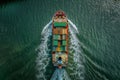 Cargo ship navigating through open waters Royalty Free Stock Photo
