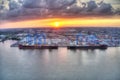 Aerial View of Cargo Ships at Port of Philadelphia