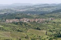 Aerial view of Carmignano, Prato, Italy and the hamlet of La Serra, from the fortress Royalty Free Stock Photo