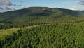 Aerial view: Carpathian mountains in western Ukraine, mountain landscape Royalty Free Stock Photo