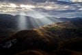 Aerial view of Carpathians mountains countryside