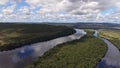 Aerial view of Carrao river. Canaima National Park