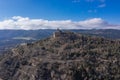 Aerial view of Castellvell medieval castle in Solsona. Catalonia