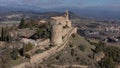 Aerial view of Castellvell medieval castle in Solsona. Catalonia