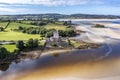 Aerial view of Castle Dow and Sheephaven Bay in Creeslough - County Donegal, Ireland Royalty Free Stock Photo