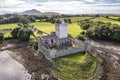 Aerial view of Castle Dow and Sheephaven Bay in Creeslough - County Donegal, Ireland Royalty Free Stock Photo