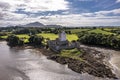 Aerial view of Castle Dow and Sheephaven Bay in Creeslough - County Donegal, Ireland Royalty Free Stock Photo