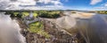 Aerial view of Castle Dow and Sheephaven Bay in Creeslough - County Donegal, Ireland Royalty Free Stock Photo