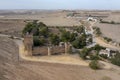 Aerial view of the castle of Las Aguzaderas in the municipality of El Coronil, Spain.