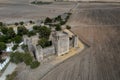 Aerial view of the castle of Las Aguzaderas in the municipality of El Coronil, Spain.