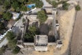 Aerial view of the castle of Las Aguzaderas in the municipality of El Coronil, Spain.