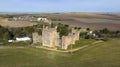 Aerial view of the castle of Las Aguzaderas in the municipality of El Coronil, Spain