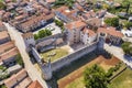 An aerial view of castle Morosini-Grimani in Svetvincenat, Istria, Croatia Royalty Free Stock Photo