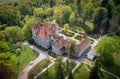 Aerial view of castle-palace of the Count Schonborn near Mukachevo, Zakarpattia, Ukraine Royalty Free Stock Photo