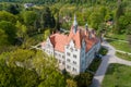 Aerial view of castle-palace of the Count Schonborn in Zakarpattia, Ukraine Royalty Free Stock Photo