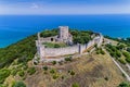 Aerial view of the castle of Platamon