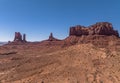 Castle Rock, King on the Throne and Saddleback Mesa in Monument Valley Royalty Free Stock Photo